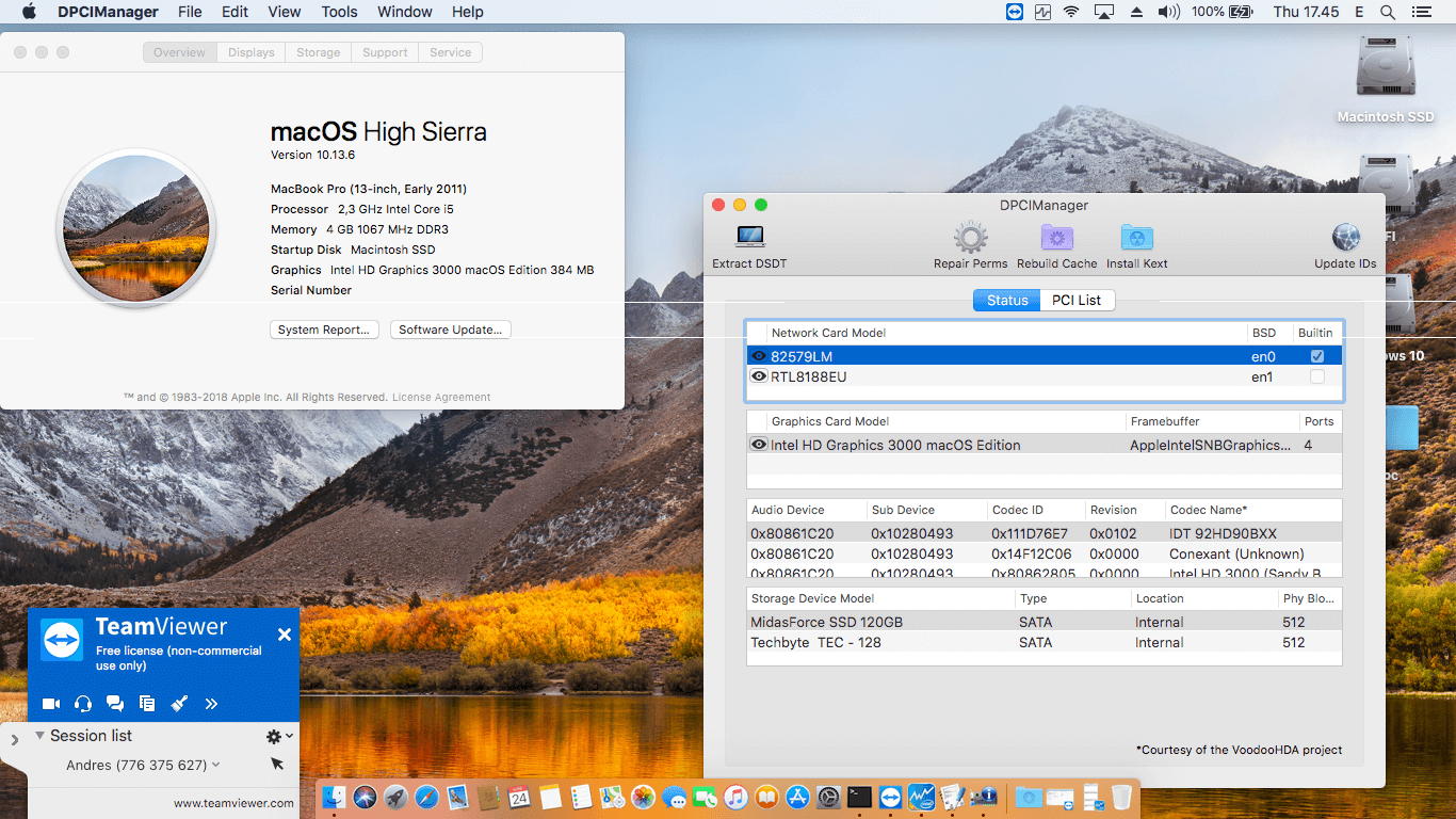 Success Hackintosh macOS High Sierra 10.13.6 Build 17G66 in Dell Latitude E6420